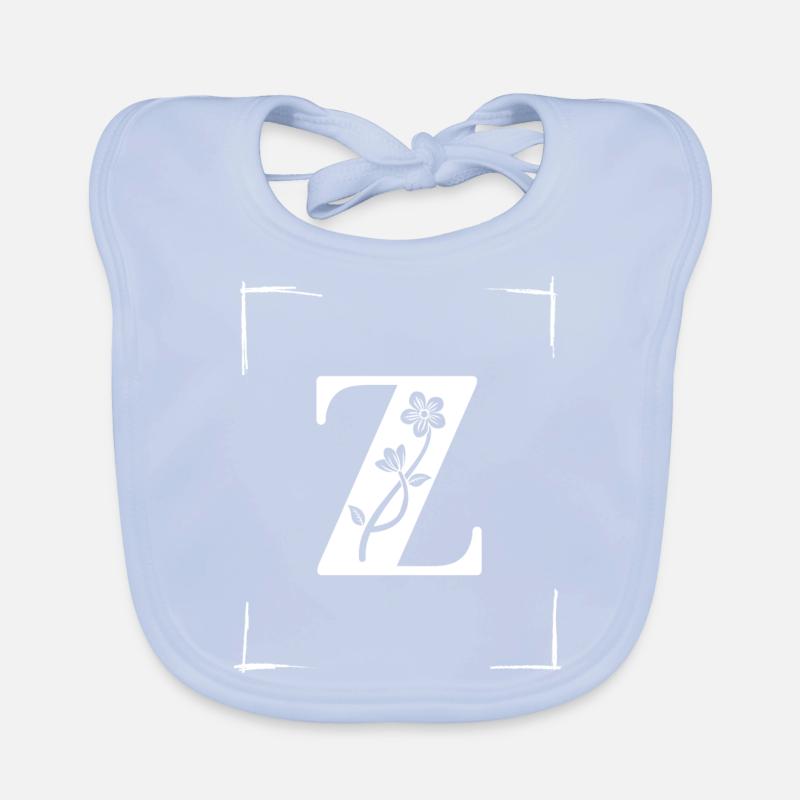 letter Z initial Organic Baby Bibs