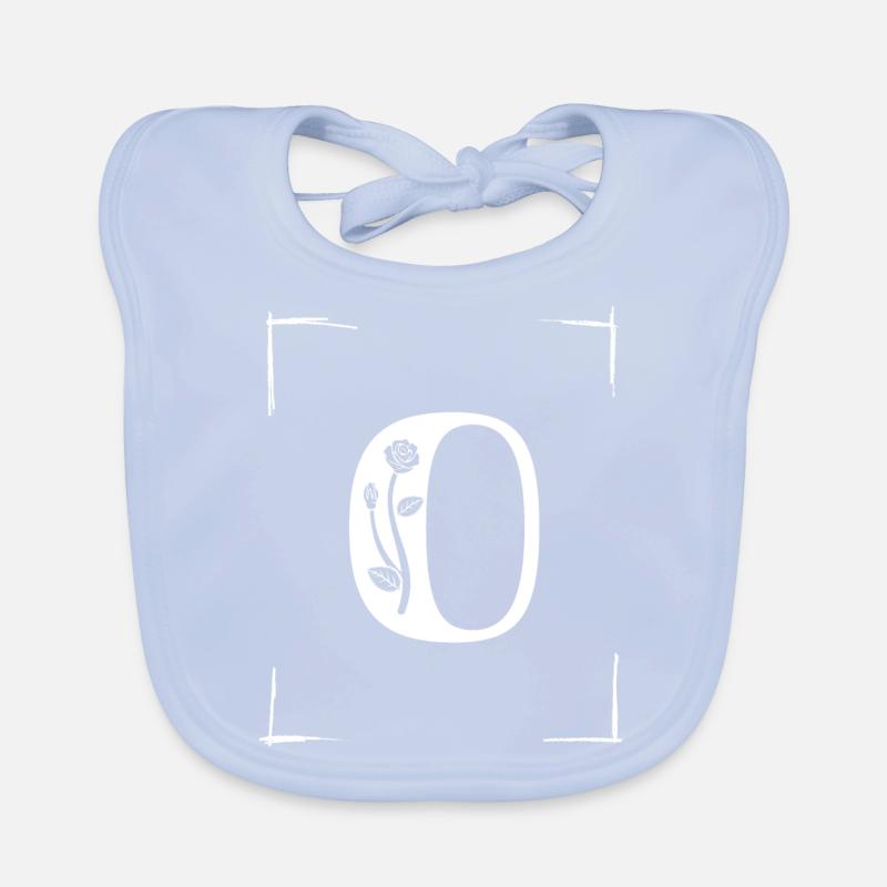 number 0 initial Organic Baby Bibs
