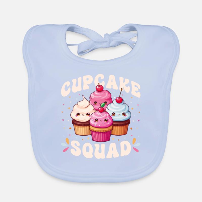 Cupcake Squad Design Kawaii Cupcake Squad Baby Bio-Lätzchen
