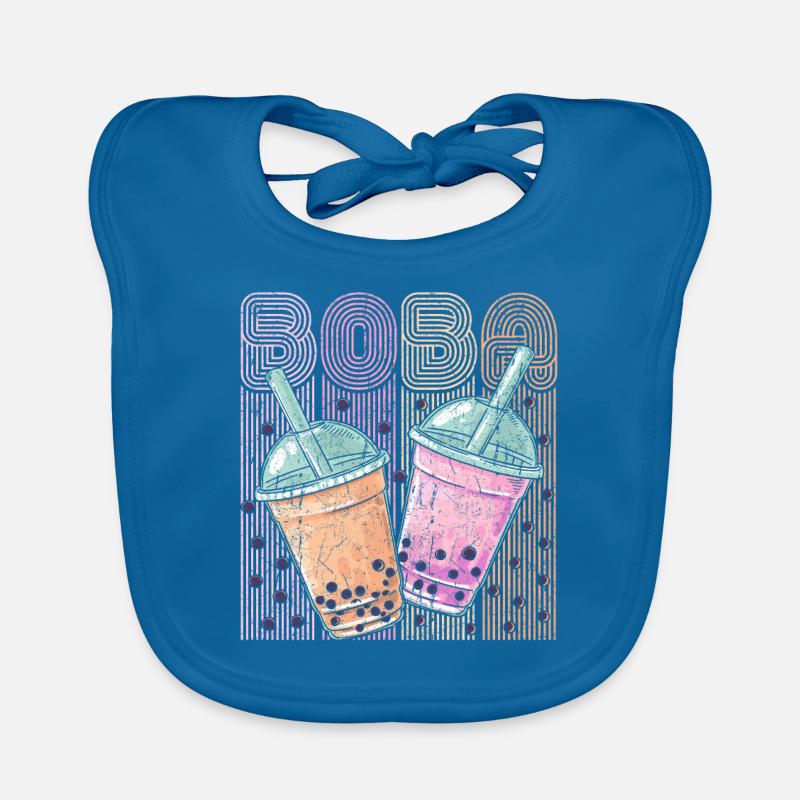 Boba Tea Design Bubbles Bubble Tea Retro Boba Bavoir bio Bébé