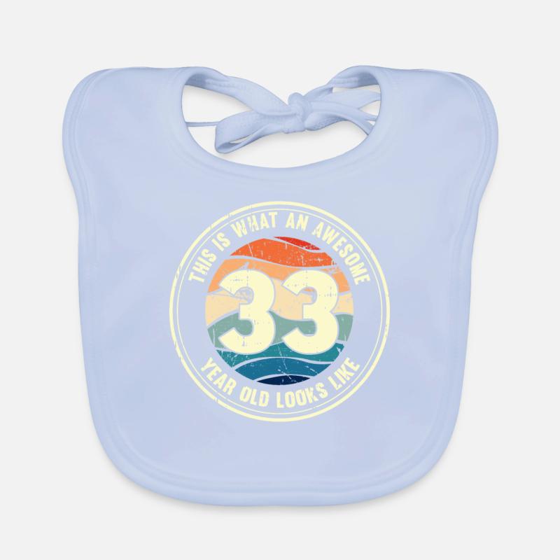 33. Geburtstag so sieht man mit 33 Retro Geschenk Baby Bio-Lätzchen