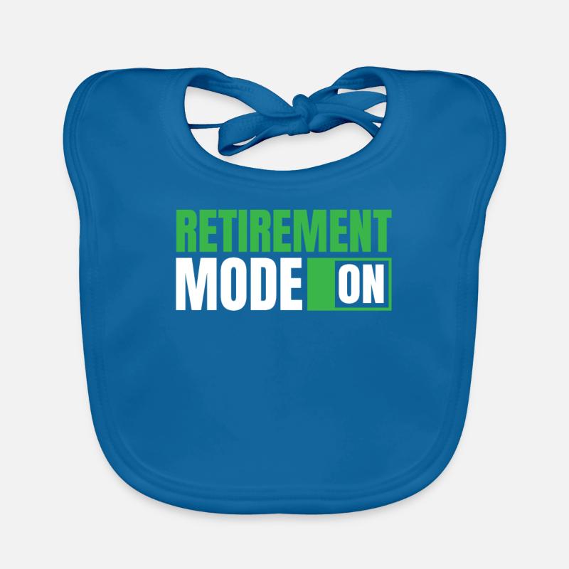 Pension de retraite drôle Mode de retraite activé - Bavoir bio Bébé - bleu paon