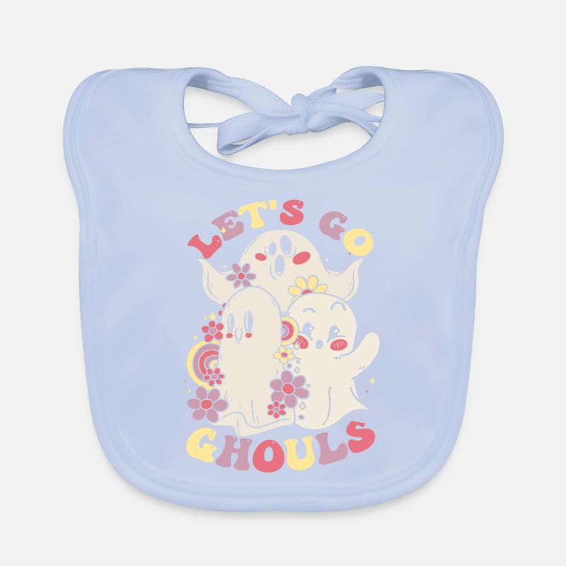 Halloween Ghost Lets Go Ghouls Organic Baby Bibs