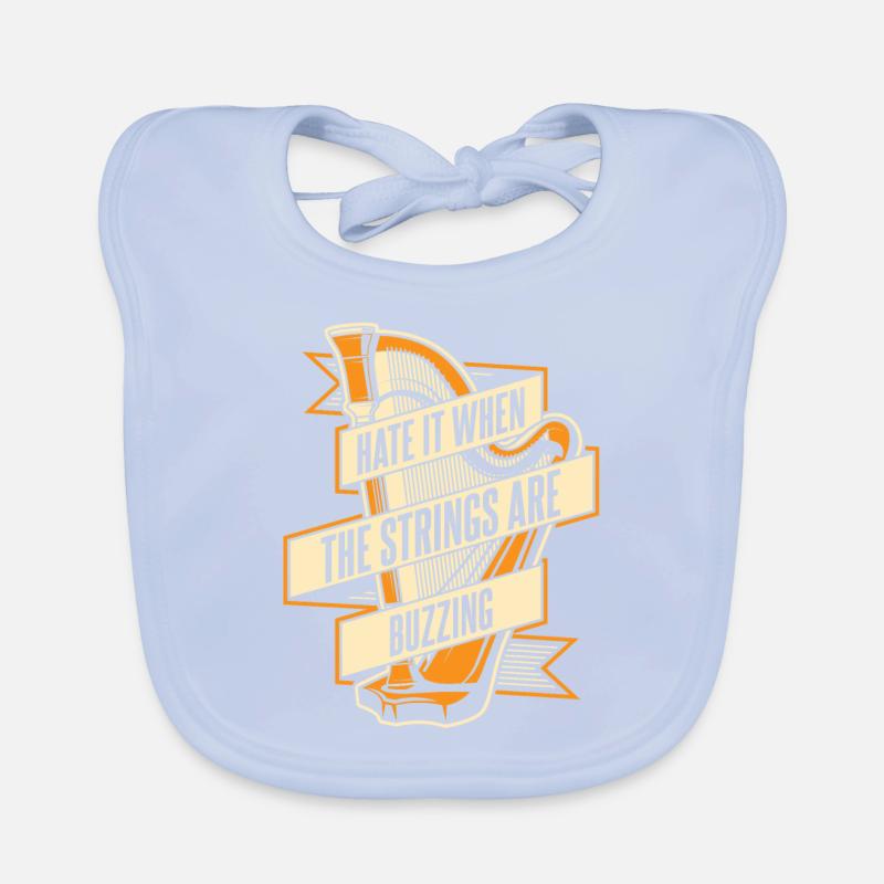 Hate It When The Strings Are Buzzing Harp Organic Baby Bibs