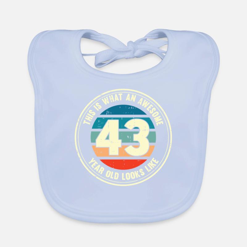 43rd birthday so you see with 43 retro gift Organic Baby Bibs
