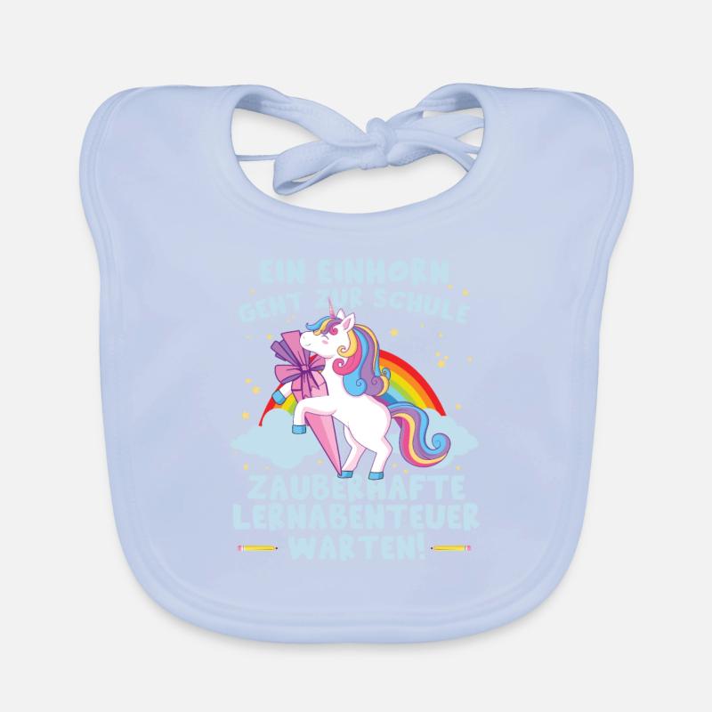 Einschulung Einhorn Mädchen Grundschule Baby Bio-Lätzchen