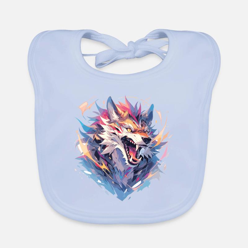 Wolf Polygon Baby Bio-Lätzchen