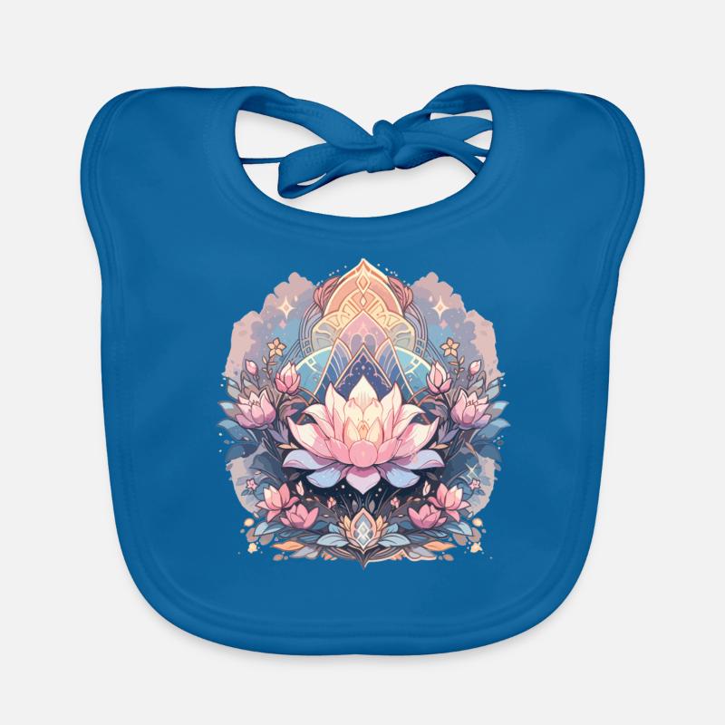 Lotusblüte - Baby Bio-Lätzchen - Pfauenblau