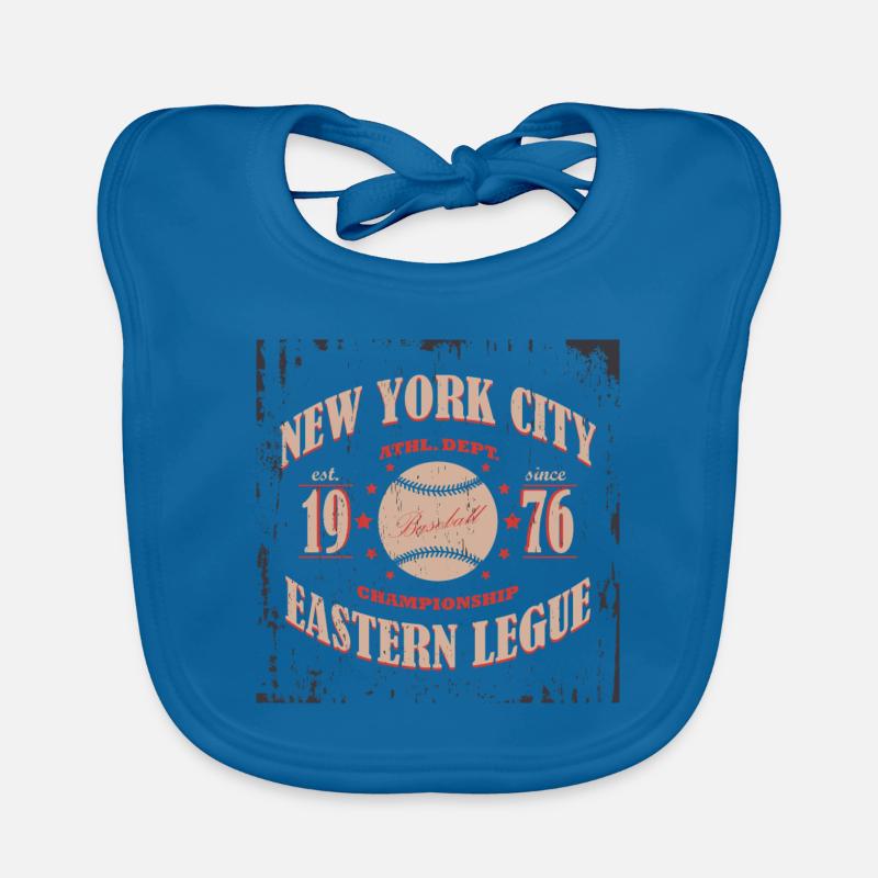 Baseball typography Organic Baby Bibs