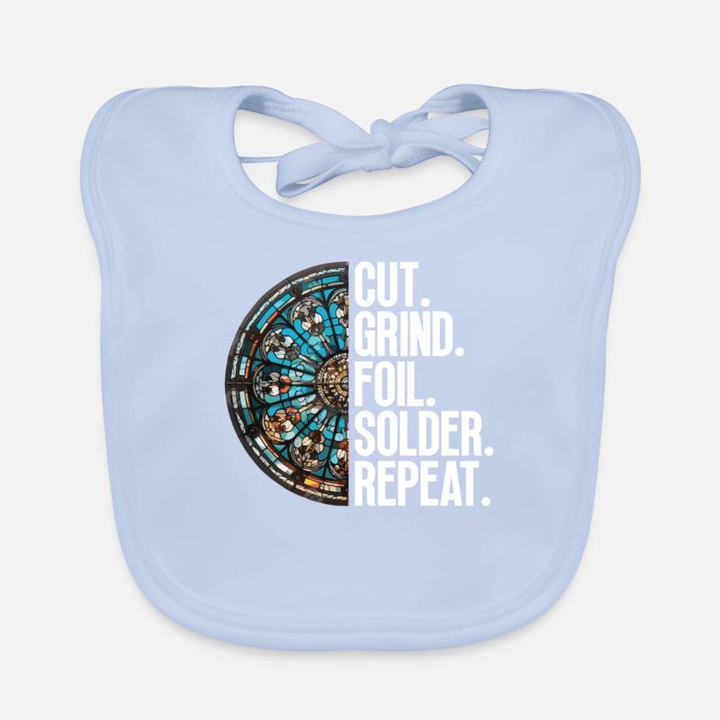 Cut. Grind. Foiling. Solder. Organic Baby Bibs