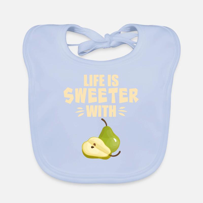 Life Is Sweeter With Pear Organic Baby Bibs