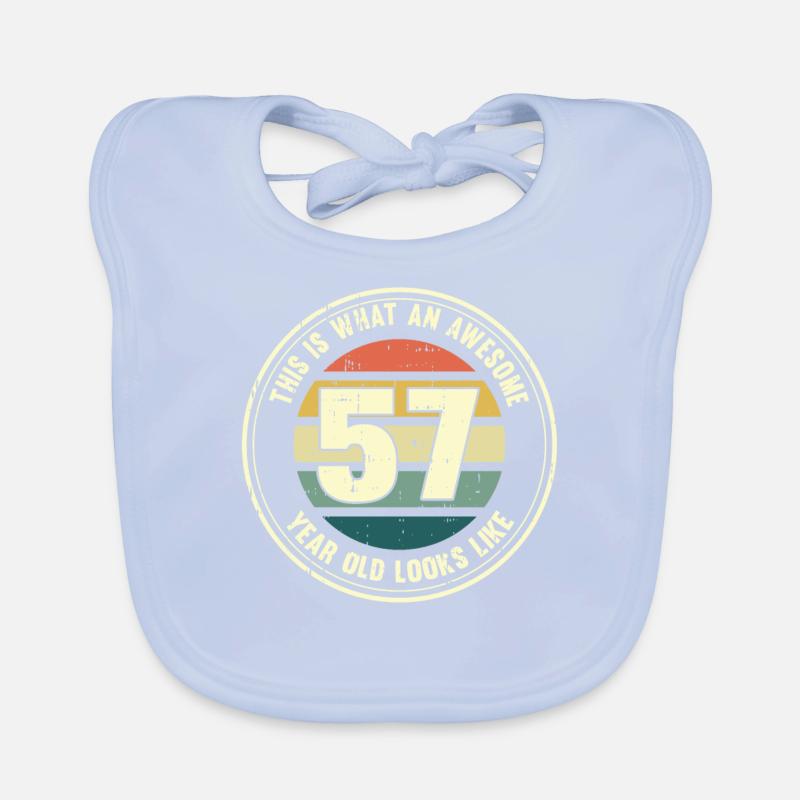 57. Geburtstag so sieht man mit 57 Retro Geschenk Baby Bio-Lätzchen