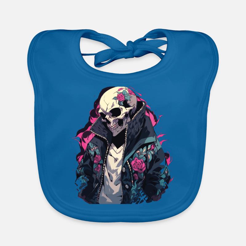 Skull Skull Skulls Skull Skeleton Organic Baby Bibs