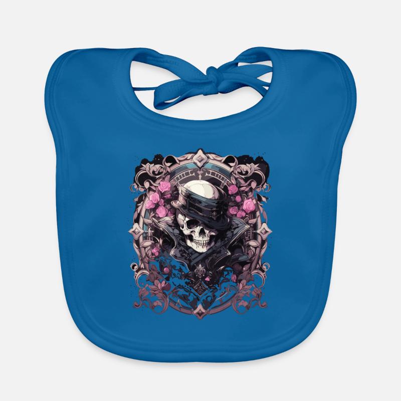 Skull Skull Skulls Skull Skeleton Organic Baby Bibs