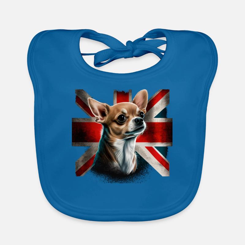 Chihuahua - Grande-Bretagne Angleterre Drapeau Bavoir bio Bébé