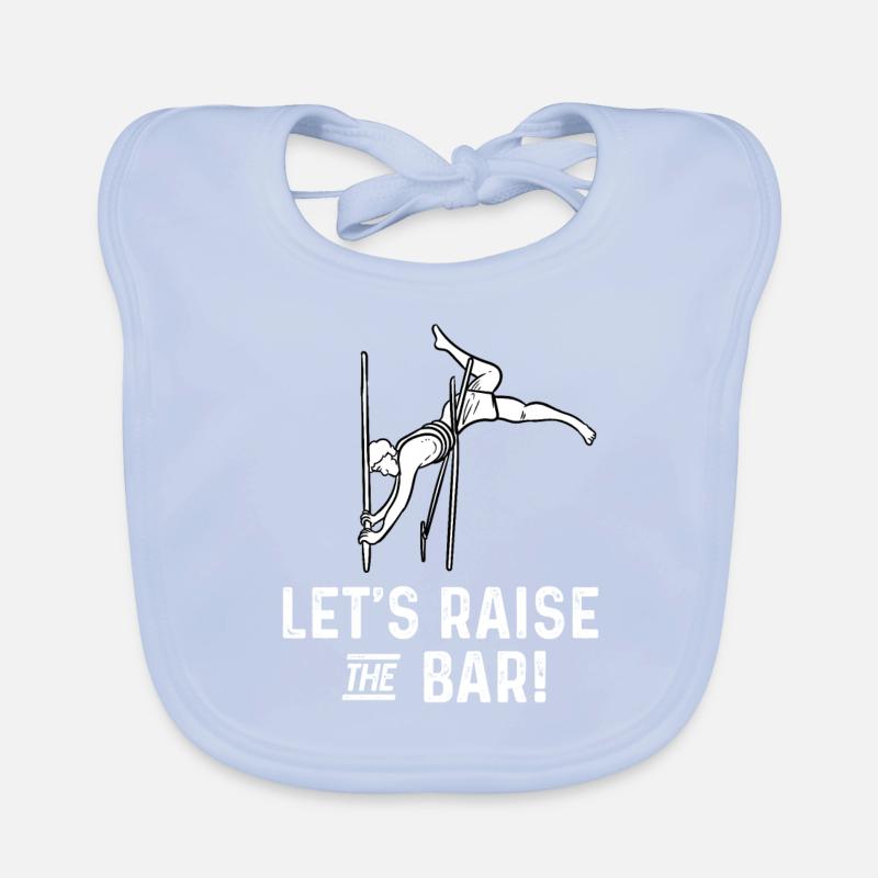 lets raise the bar Design for a pole vault lover Organic Baby Bibs