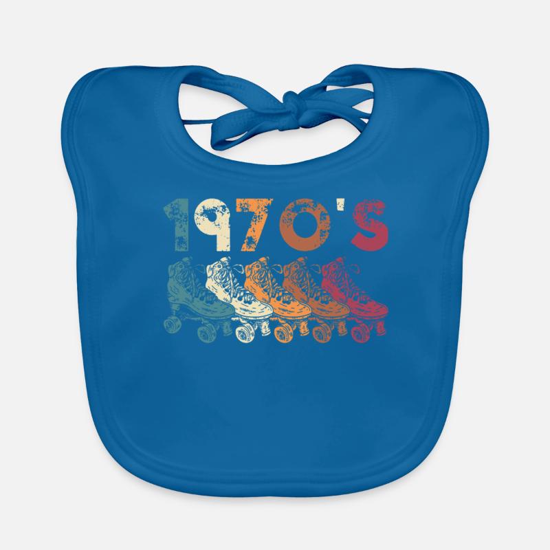 70s Rollerskate Rollerskating Baby Bio-Lätzchen