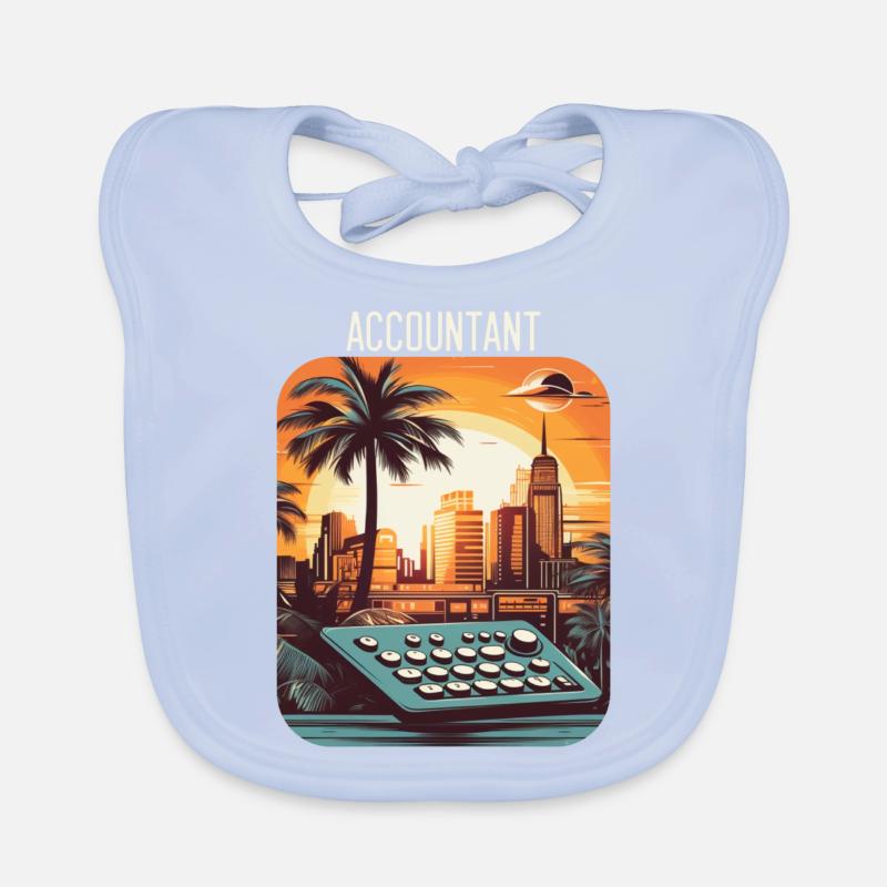 Comptable Vintage Sunset Comptabilité Graduation Bavoir bio Bébé