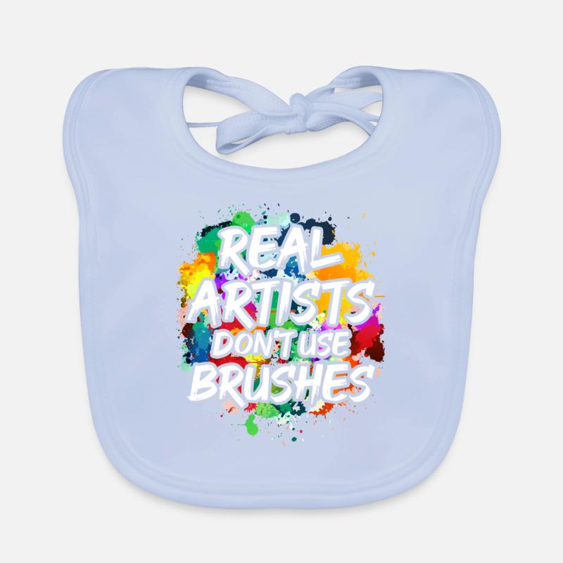 Fluid Painting Real Artists Don't Use Brushes Baby Bio-Lätzchen