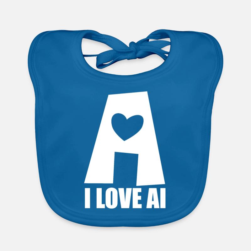 Artificial Intelligence - I love AI - Digital Baby Bio-Lätzchen