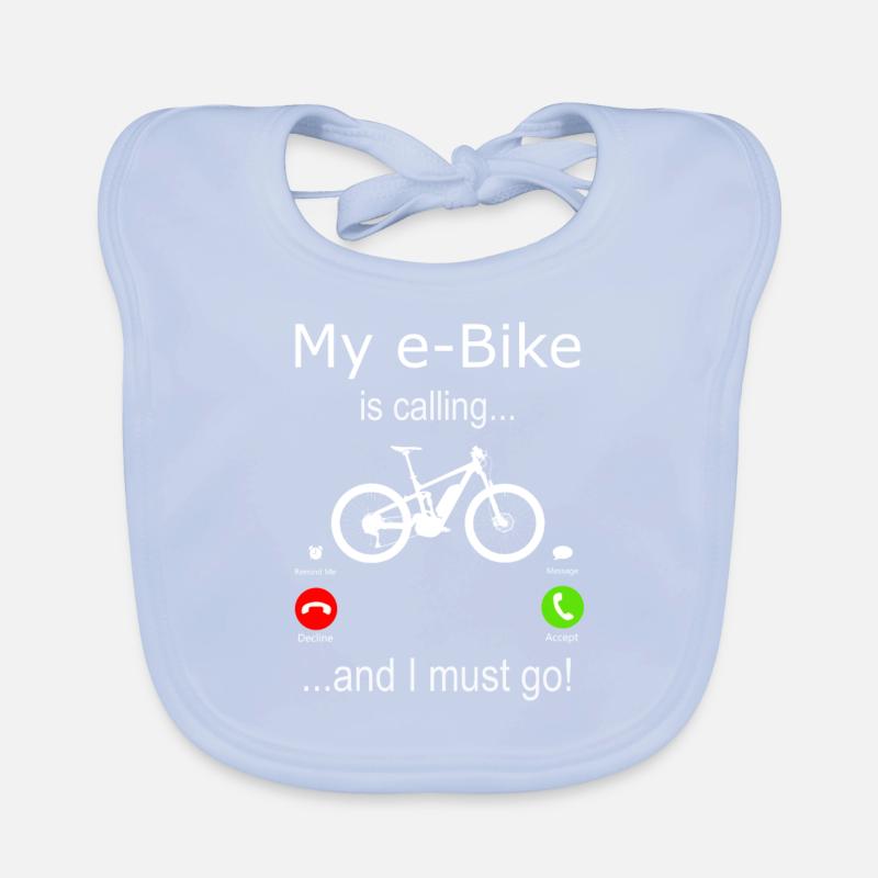 My e-Bike is Calling and I must Go Organic Baby Bibs