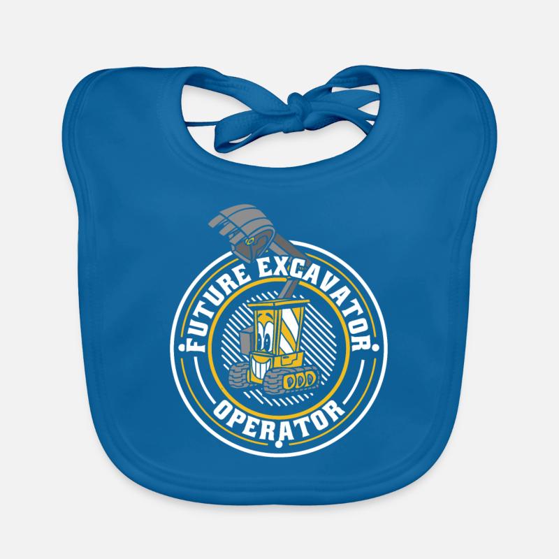 Future Excavator Operator Excavator Duty cycle crawler crane Organic Baby Bibs