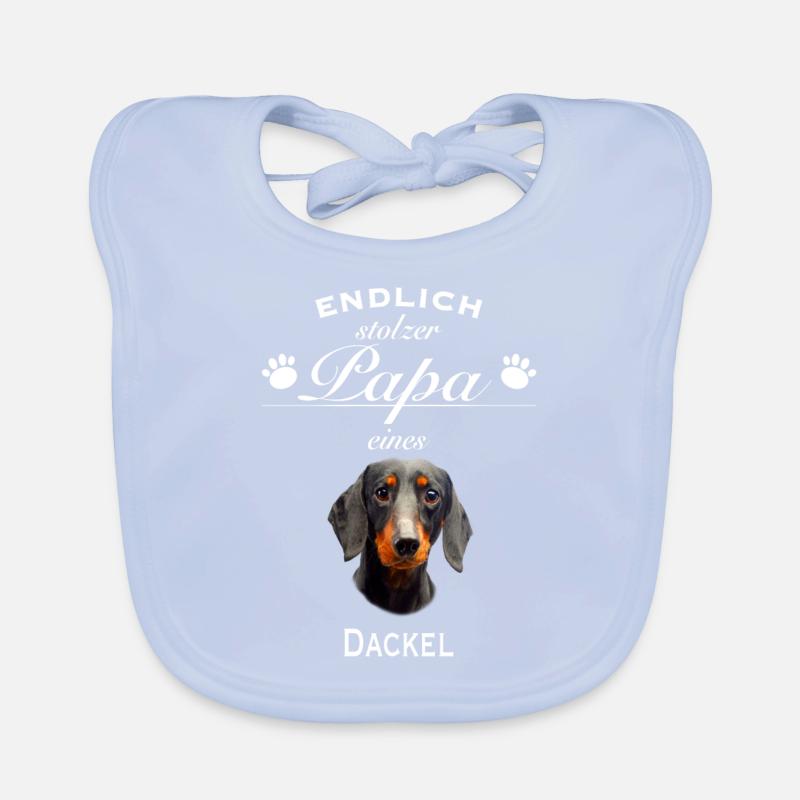 Endlich stolzer Papa - Dackel Baby Bio-Lätzchen