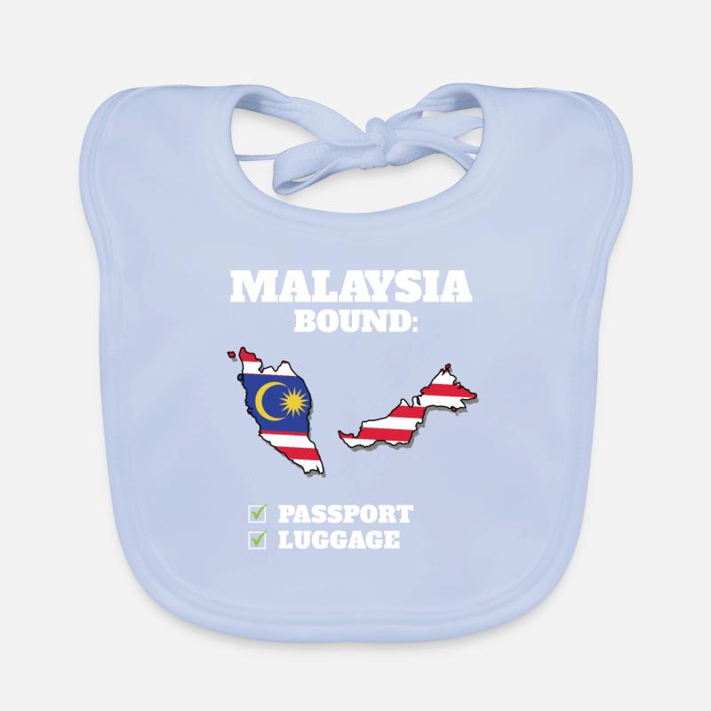 Voyage à destination de la Malaisie Drapeau malaisien Bavoir bio Bébé