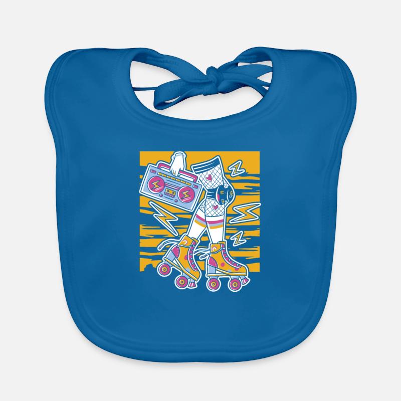 Roller Skating Roller Skating Girls Organic Baby Bibs