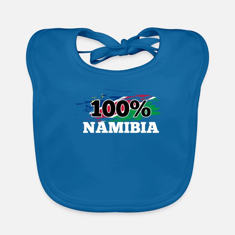 Namibia - Baby Bio-Lätzchen - Pfauenblau