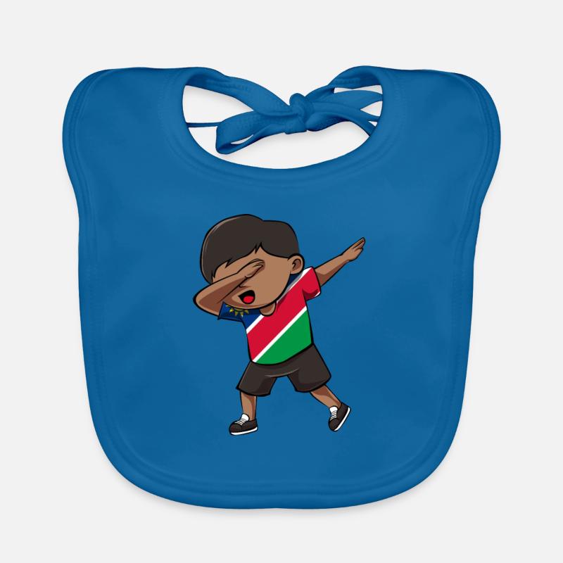 Namibia - Baby Bio-Lätzchen - Pfauenblau