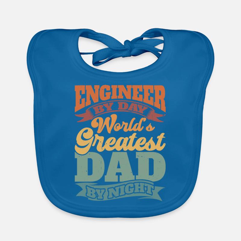 Engineer By Day, World's Greatest Dad By Night Organic Baby Bibs