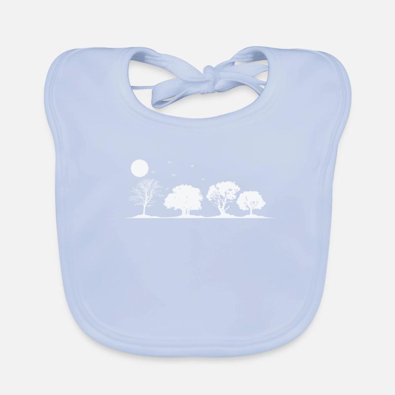 Trees at Full Moon Nature Forests Leaves Organic Baby Bibs