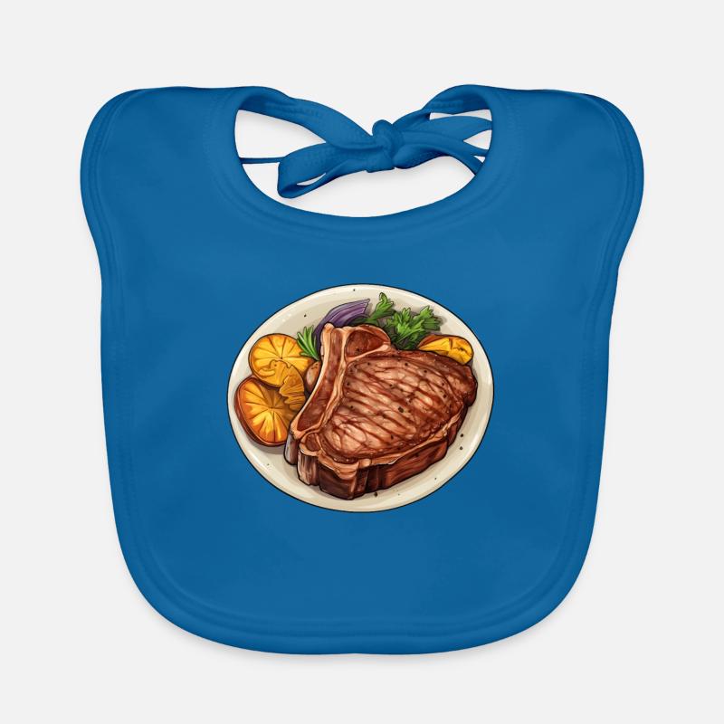 Steak Fleisch Essen Baby Bio-Lätzchen