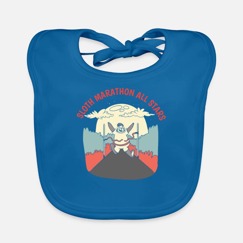Sloth cute sloth running Organic Baby Bibs