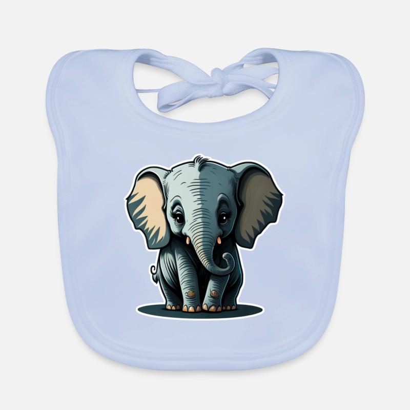 Mignon bébé éléphant éléphant Bavoir bio Bébé