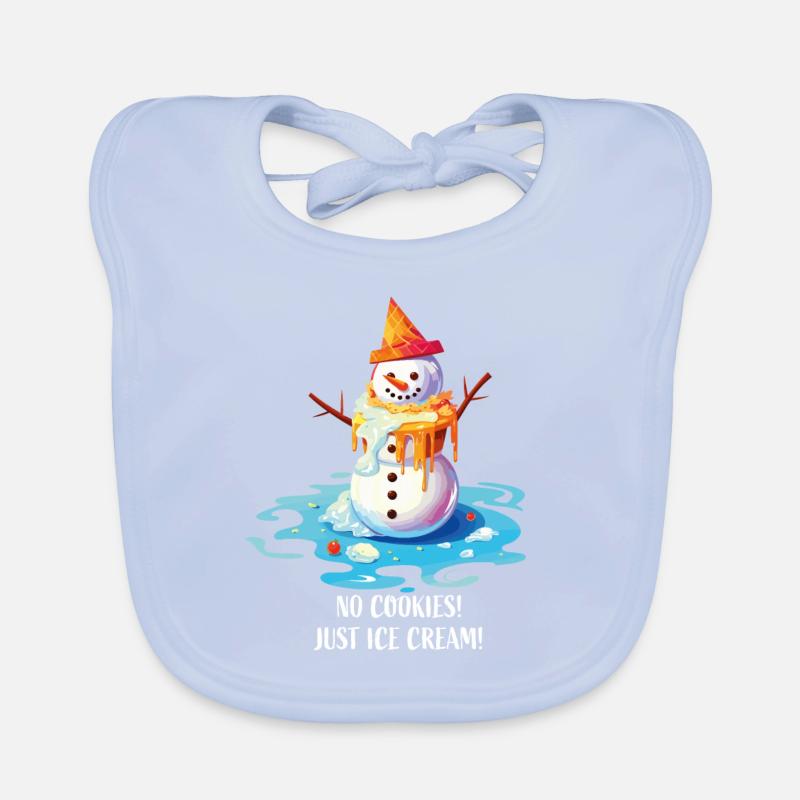 Weihnachten im Juli Schneemann-Eiscreme Baby Bio-Lätzchen