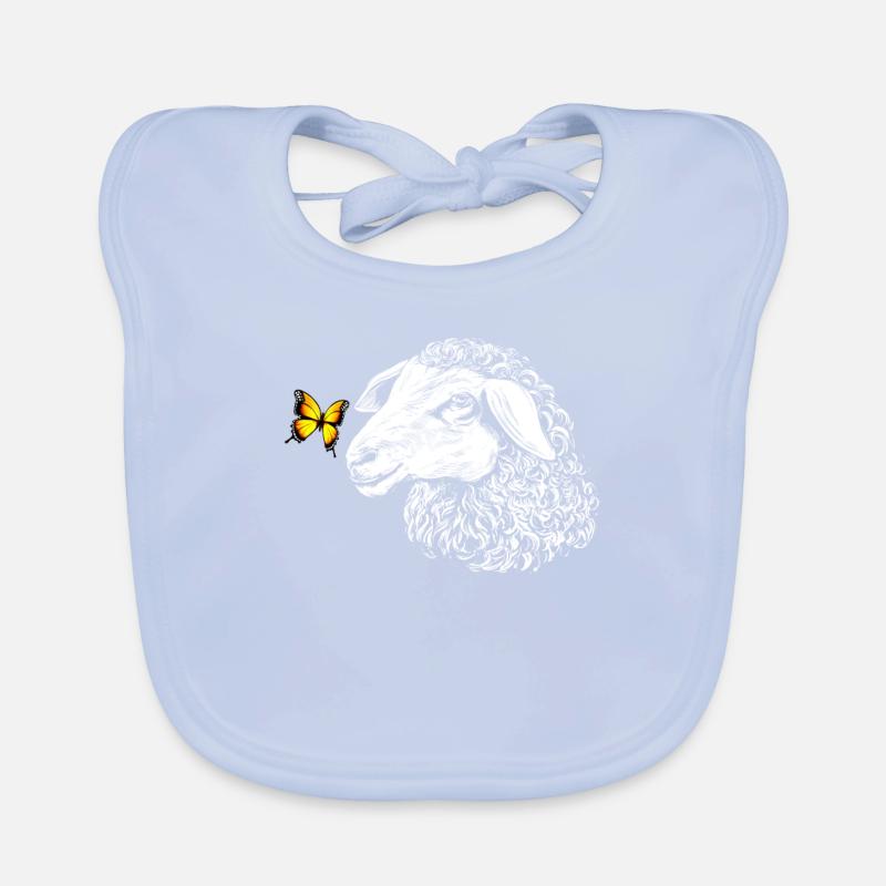 Mouton avec papillon Bavoir bio Bébé