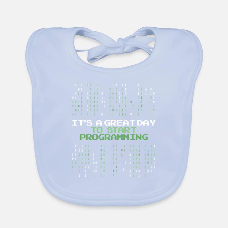 Grande giorno per iniziare a programmare Developer Coder Bavaglino ecologico per neonato