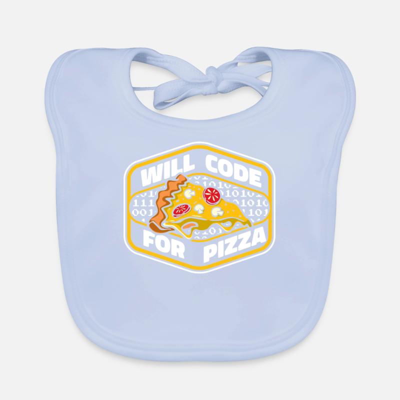 Will Code For Pizza Developer Coder Programmierer Baby Bio-Lätzchen