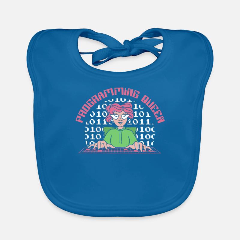 Programming Queen Software Developer Organic Baby Bibs