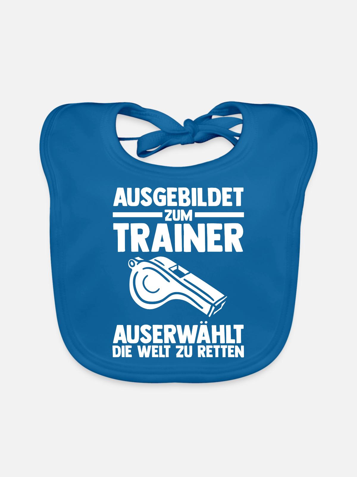 Sportmannschaft Trainer - Baby Bio-Lätzchen - Pfauenblau - Vorne