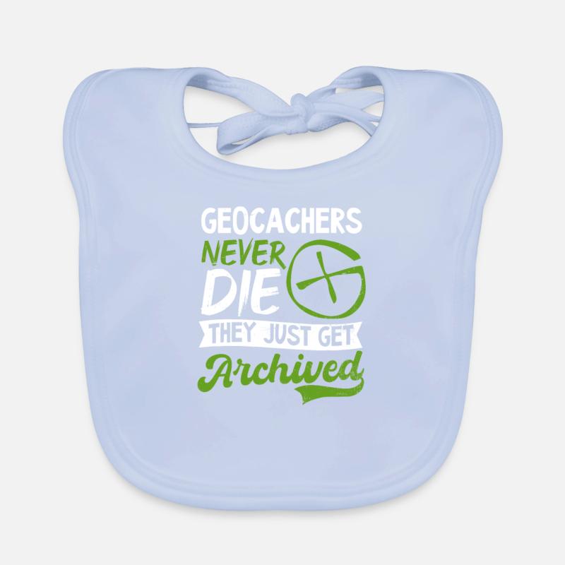 Geocaching Cachers Never Die Archived Organic Baby Bibs