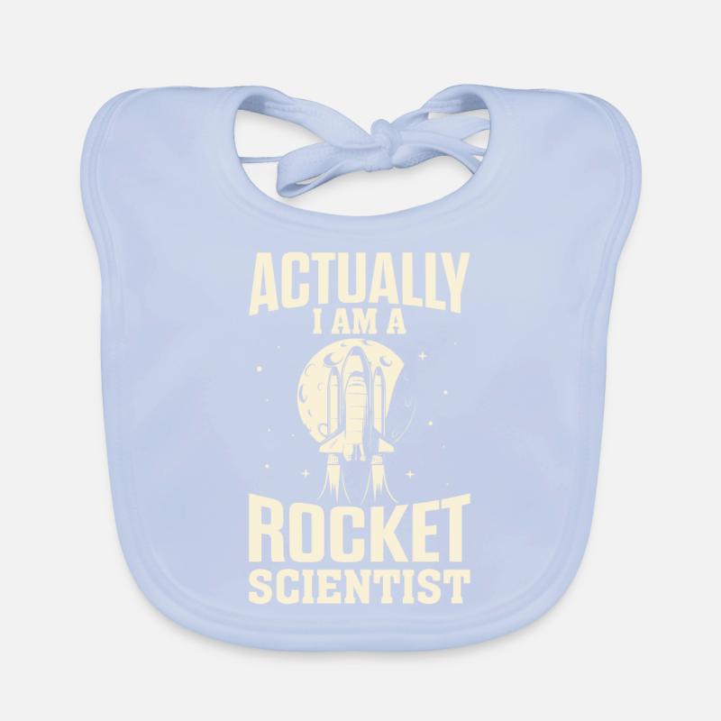 Actually I am A Rocket Scientist Funny Space Organic Baby Bibs