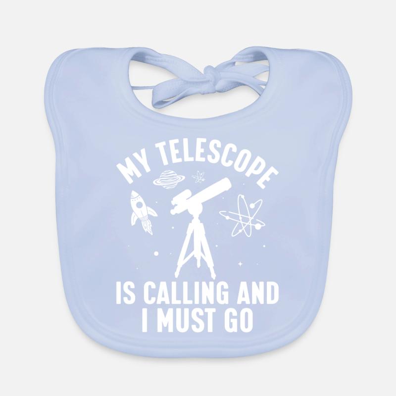 Funny Astronomy Telescope Stargazing Space Organic Baby Bibs
