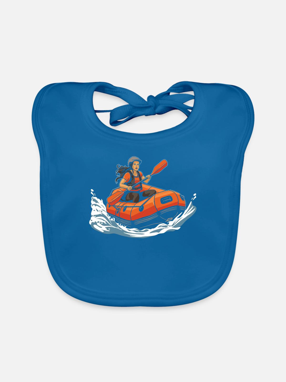 Rafting - Baby Bio-Lätzchen - Pfauenblau - Vorne