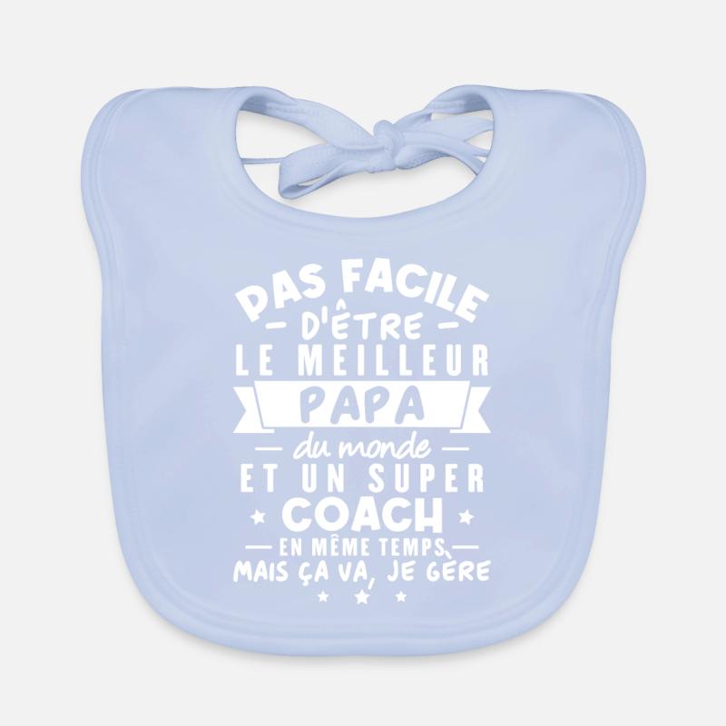 Papa et Coach Bavoir bio Bébé