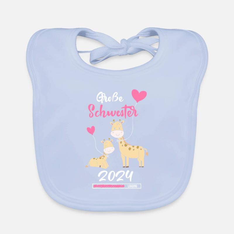 Große Schwester 2024 Mädchen Giraffe Baby Bio-Lätzchen