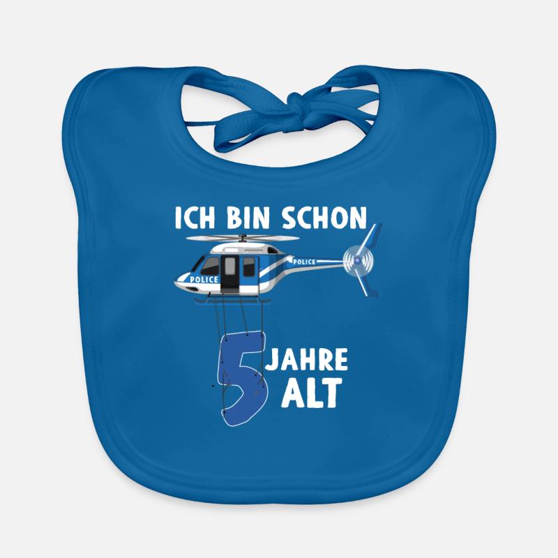 Polizei Hubschrauber 5. Geburtstag Baby Bio-Lätzchen