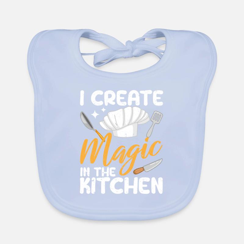 I create magic in the kitchen Fun cooking Organic Baby Bibs